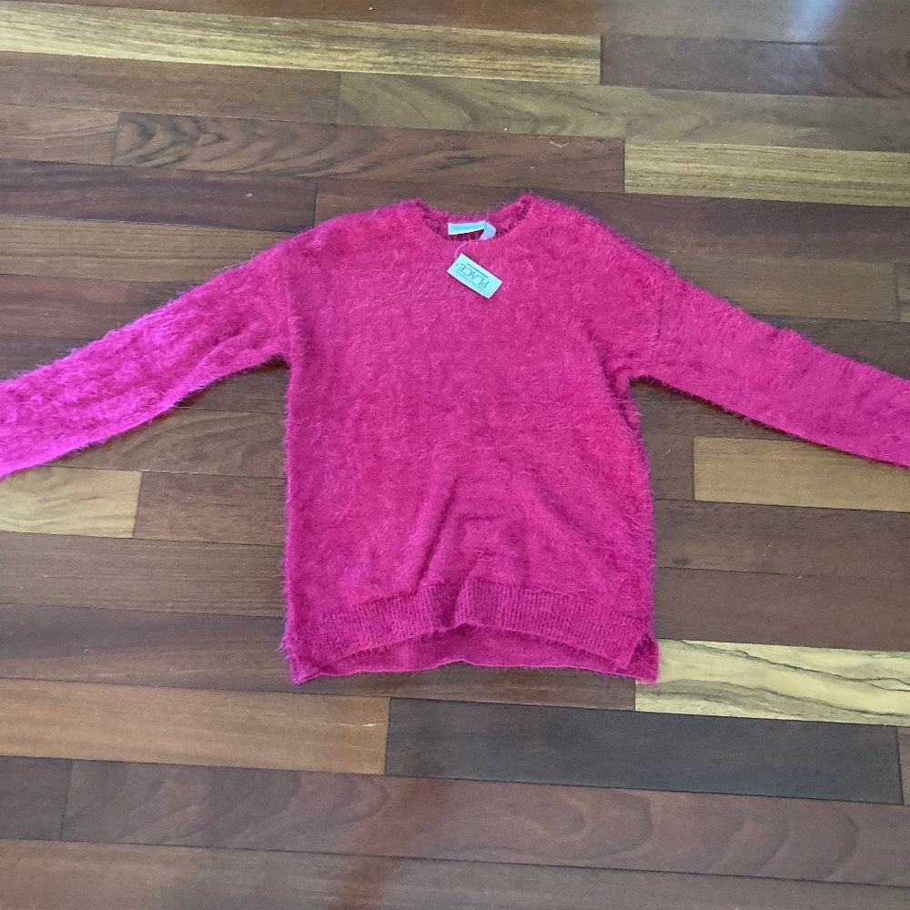 Fluffy Hot Pink Sweater Girls 10-12